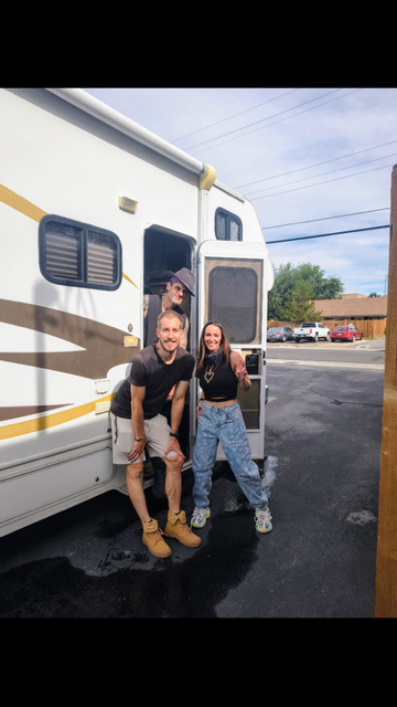 Burners with their RV outside Linden Mini Storage